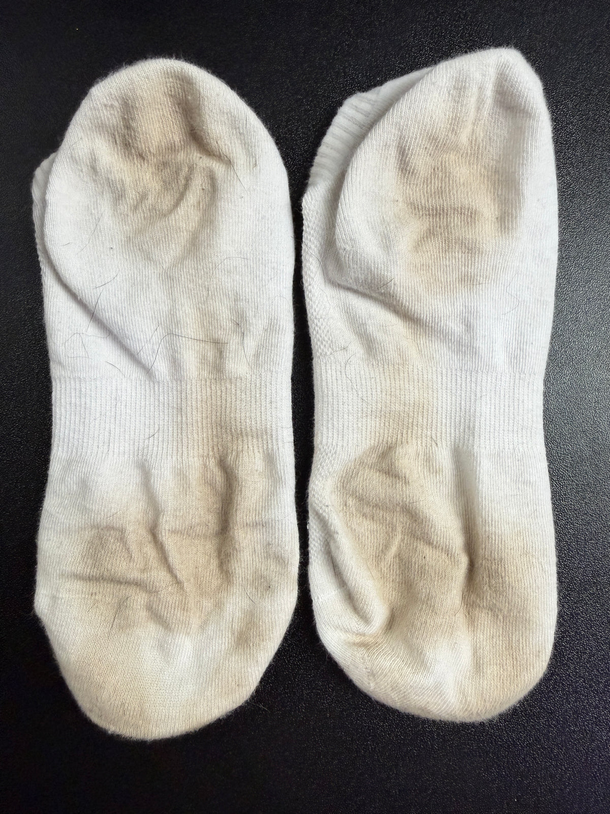 White no-show socks (worn 4-5 days)